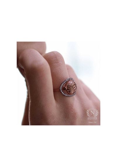 925 Ayar Rose Gümüş Taşlı Rodajlı Yüzük