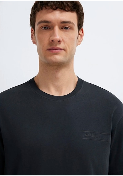Mavi M0613589-71379 Mavi Black Logo Baskılı Tişört Erkek T-shirt Siyah