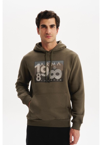 AR-MA Arma Erkek Kapüşonlu Kanguru Cepli 3 İplik Baskılı Şardonlu Regular Fit Sweatshirt K30254628702 Haki AR-MA Arma Erkek Kapüşonlu Kanguru Cepli 3 İplik Baskılı Şardonlu Regular Fit Sweatshirt K30254628702 Haki