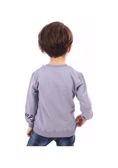 Toontoy Kids Toontoy Erkek Çocuk Football Baskılı Sweatshirt Koyu Gri