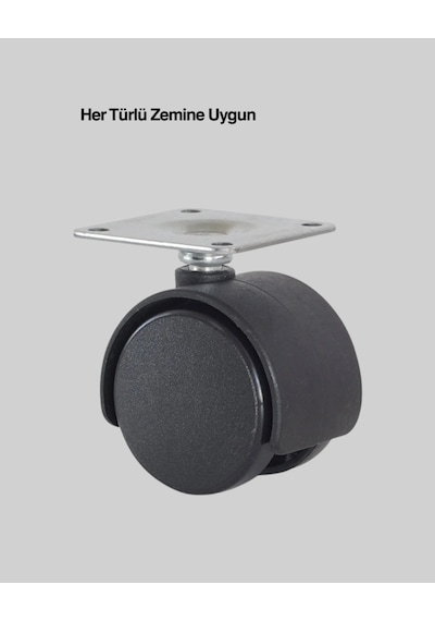 Mobilya Tekerleği 6 Cm Kilitsiz Tekli Satış Siyah