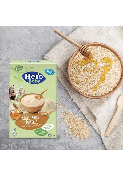 Hero Baby Sütlü Ballı İrmikli 5+ Ay Kaşık Maması 200 G