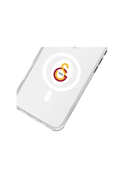 Apple Uyumlu iPhone 16 Pro Galatasaray Magsafe Parçalı Logo Şeffaf Telefon Kılıfı
