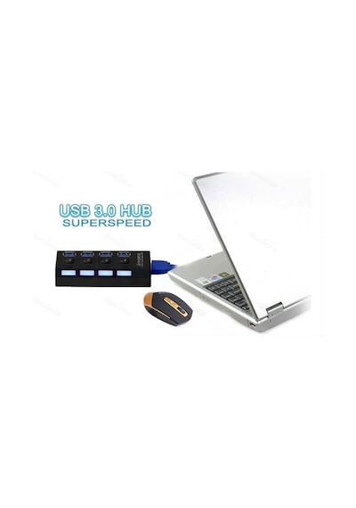 4 Port Usb 3.0 Çoklayıcı Hub Anahtarlı Işıklı On Off 4579P
