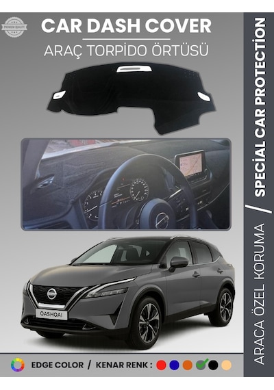 Nissan Qashqai J12 2021-2025 Torpido Örtüsü Ön Göğüs Koruma Araca Özel Çatlamayı Önler Kaymaz - 446 Stiloto