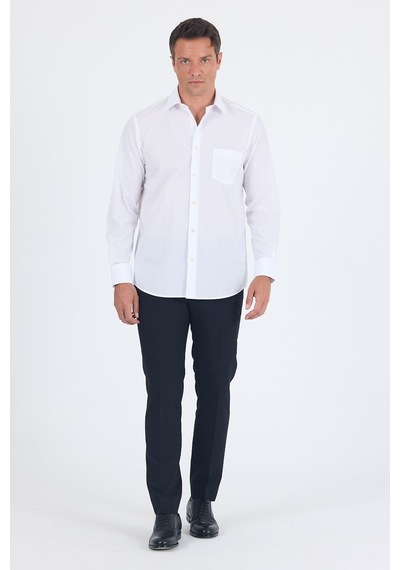 İmza Beyaz Klasik Yaka Uzun Kol Cepli Comfort Fit Basic Pamuklu Gömlek 1004255002 İmza Beyaz Klasik Yaka Uzun Kol Cepli Comfort Fit Basic Pamuklu Gömlek 1004255002