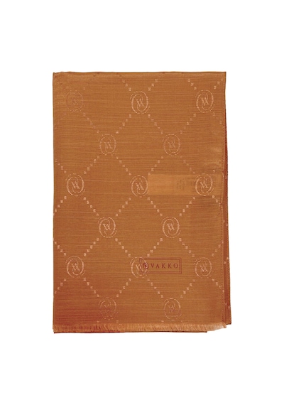 Vakko Pamuk İpek Şal - Monogram - Bakır