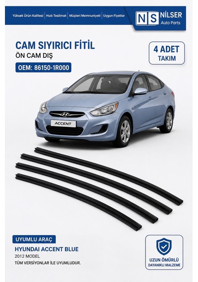 Hyundai Accent Blue 4 Kapı Dış Cam Sıyırıcı Fitil 2012-2017