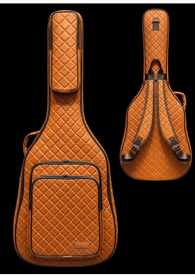 Kahverengi Profesyonel Gigbag Klasik Gitar Kılıfı-çantası-kahverengi Kapitoneli Suni Deri