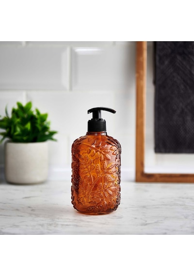 Design Venüs Cam Sıvı Sabunluk - Amber Çok Renkli