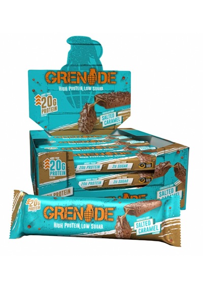 Grenade High Protein, Low Sugar Bar - Chocolate Chip Salted Caramel, 12 X 60 Gr
