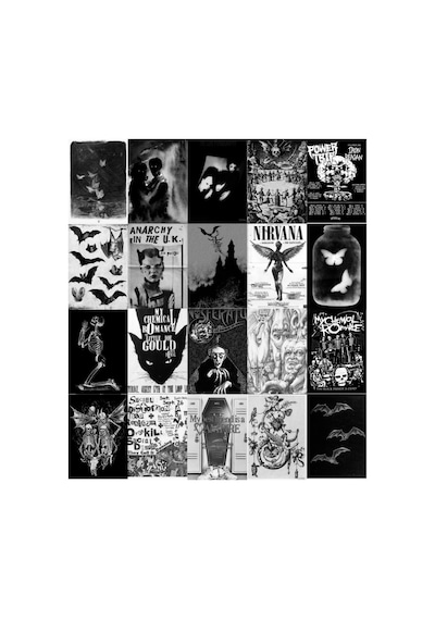 20 Parça A5 Punk Gotik Wall Collage Poster Seti Hediyelik Genç Odası Estetik Duvar Afişi