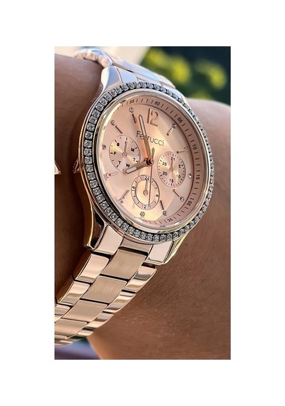 Ferrucci Fc06989 Rosegold Çelik Taşlı Şık Kadın Kol Saat+bileklik