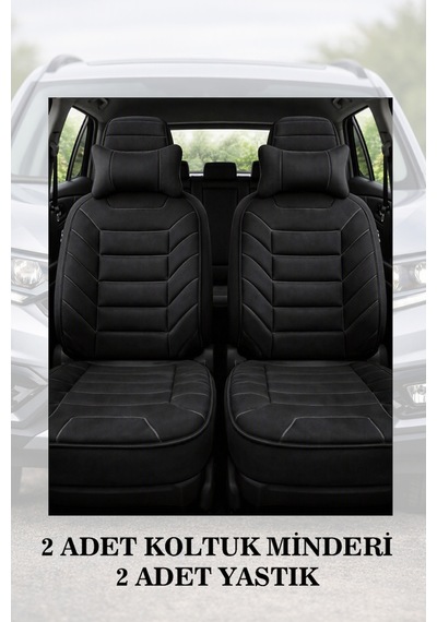 Jeep Grand Cherokee 2018 Uyumlu Lüks Premium Siyah Renk 2 Adet Minder Ve Yastık