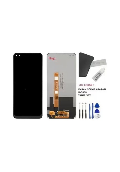 Tkgz - Oppo Realme 6 Pro Uyumlu Lcd Ekran Dokunmatik Reyze Servis Lcd + B-7000 + Tamir Kiti