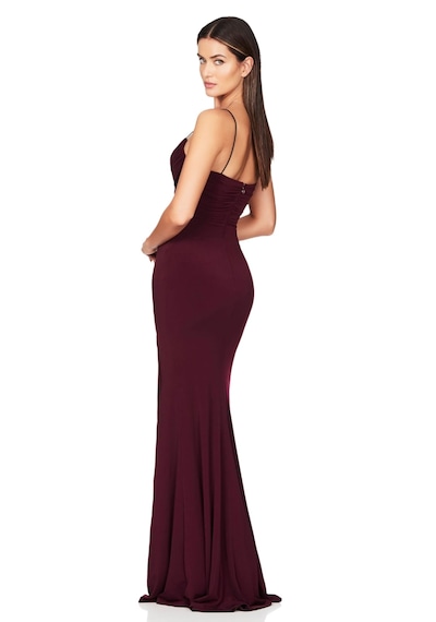 Hanife Glam Couture Hanife Glam Sandy Elbise Bordo