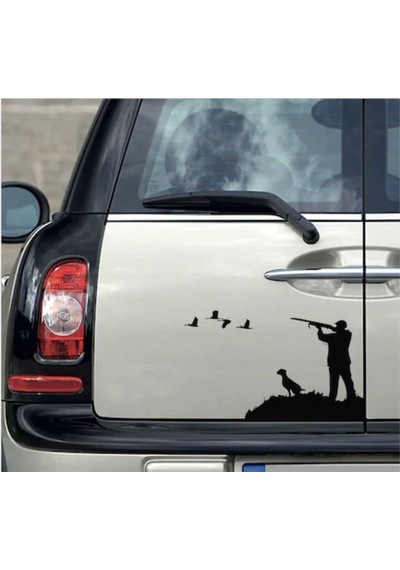 Avcı Ve Köpek Hunter Araç Araba Sticker 00882