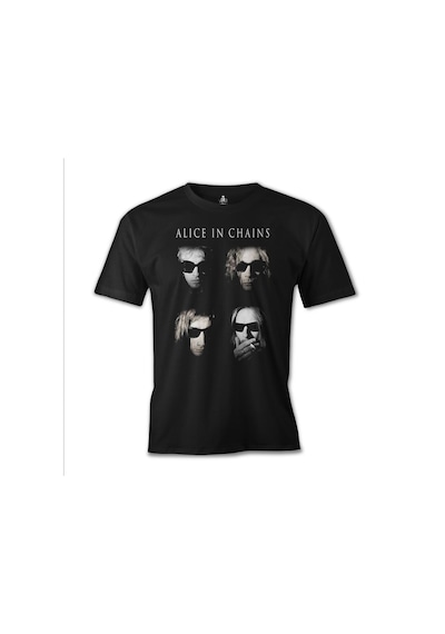 Alice İn Chains Group Baskılı Sİyah Erkek Tshirt 001