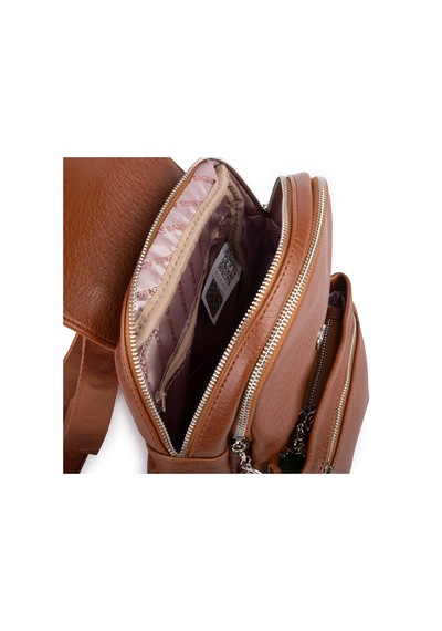 Nas Bag Kadın Sırt Çantası Çift Gözlü Spor Çanta 23x26x14 Cm Taba Victoria
