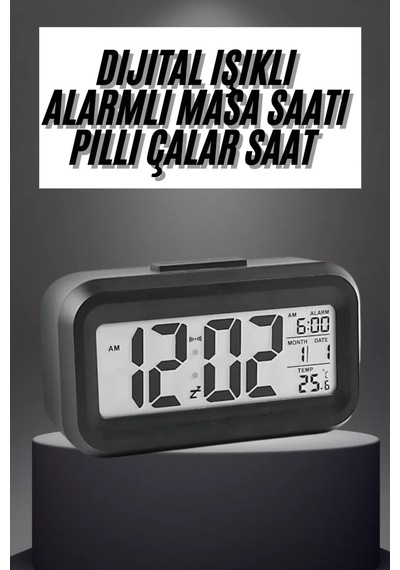 Home Gece Dijital Masa Saati Dijital Alarmlı Led Ekran Pilli Çalar Saat Çok Renkli