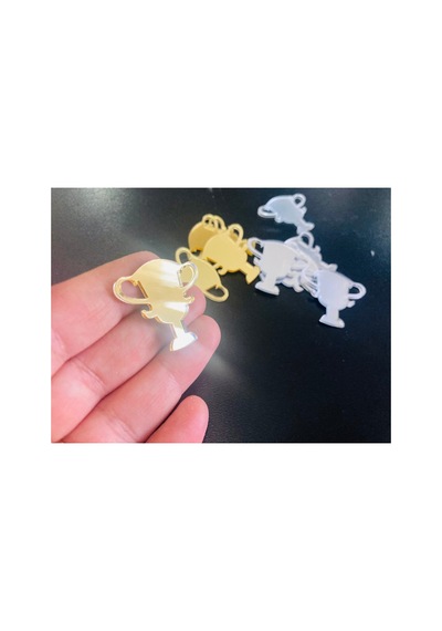 15 Adet Pleksi Gold Veya Gümüş 3 Cm Ödül Kupası Pleksi Süsleme Ürünü Pleksi Ödül Kupası