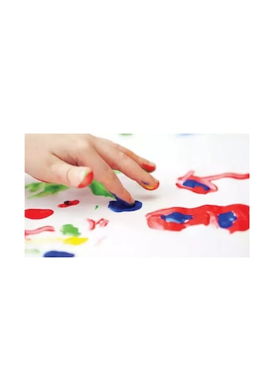 35x50 Resim Defteri + Parmak Boyası Baskı Seti Ponpon Fırçalı Set Yıkanabilir Çok Renkli