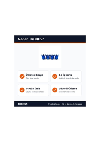 Trobus 4'lü Sibop Kapağı Alüminyum Kral Tacı Desenli Mavi