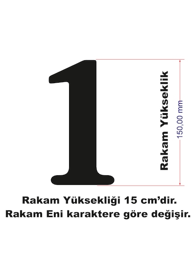 Stencil Rakam Boyama Şablonu X063-sayı Rakam Yüksekliği 15 Cm