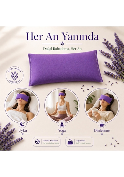 Lavande Çiftlik Lavanta Dolgulu Göz Yastığı Mor