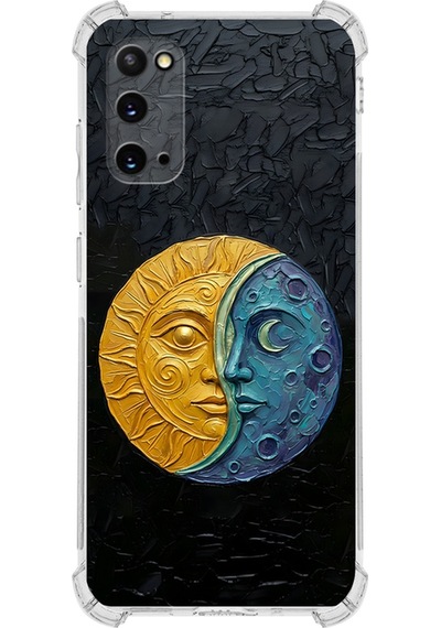 Samsung Uyumlu Galaxy S20 İle Köşe Korumalı Kılıf Metamorfoz Ekinoks Tasarımlı Uv Baskılı Şeffaf