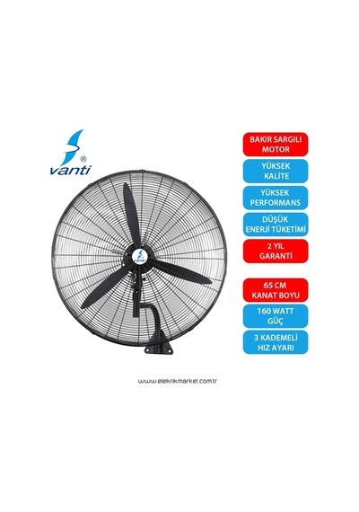 Duvar Sanayi Tipi Vantilatör 180w Kcf292d