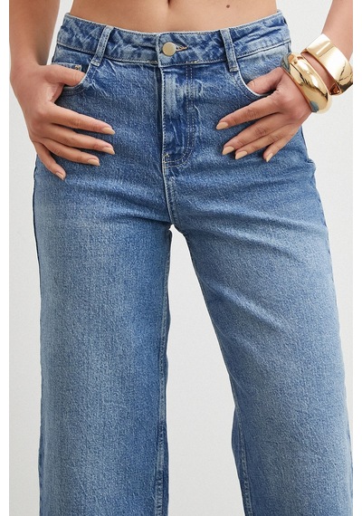 Never More Yüksek Bel Culotte Jean Lacivert
