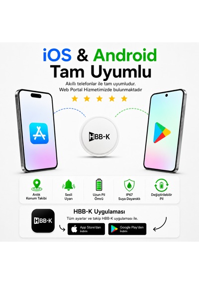 Hapro Tag Apple Uyumlu iOS & Android Airtag Akıllı Gps Siyah Tekli Paket