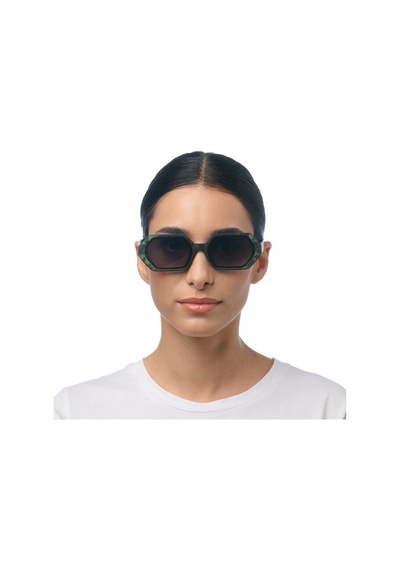 Okkia Andrea Altıgen Unisex Güneş Gözlüğükale Havana Koyu Yeşil