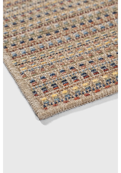 Rio Serisi 7911a Modern Sisal Dokuma Renkli Çizgili Halı - İskandinav Tarz Hasır Kilim - Antialerjik Leke Tutmaz Krem