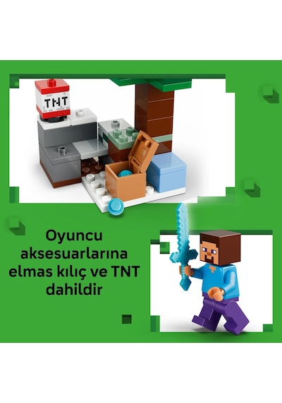 LEGO® Minecraft® Steve’in Tayga Macerası 21583 - 6 Yaş Üzeri Çocuklar için Minifigür İçeren Yaratıcı Oyuncak Yapım Seti (79 Parça)