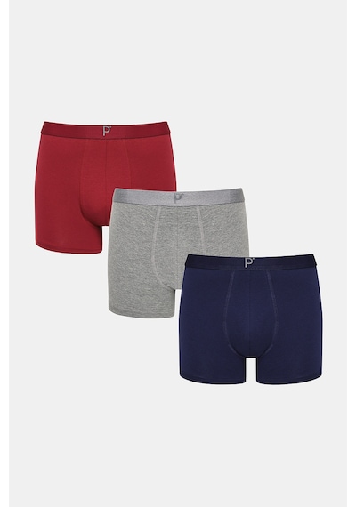 Penti Burgundy 3lü Çok Renkli Boxer Plq3ze9z23sk-mıx Çok Renkli