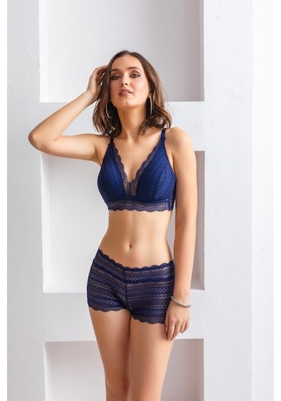 Mode Cool Bralet Sütyen Boxer Takım Lacivert Brf31813 Lacivert