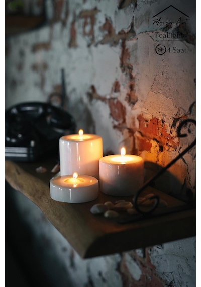 100 Adet Buhurdanlık Mumu 4 Saat Yanan Tea Light Mum Dekoratif Mumluk Mumu