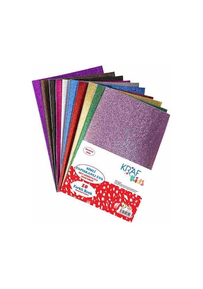 Kraf Kids Simli Yapışkanlı Eva A4 10 Renk