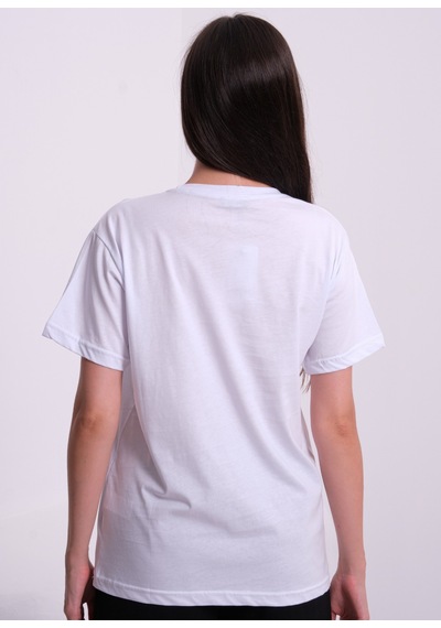 Cottonlab Kadın %100 Premium Pamuklu Yumuşak Dokulu Terletmez Bisiklet Yaka Tişört Beyaz