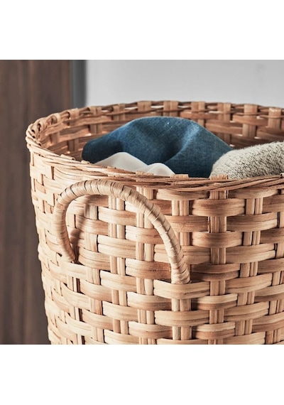 Ikea Vaxthus El Yapımı Rattan Saklama Sepeti 35 X 32 Cm Bej