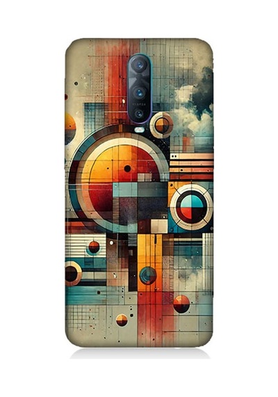 Oppo Rx 17 Pro Uyumlu Geometrik Soyut Renk Dengesi Desenli Silikon Kılıf Çok Renkli