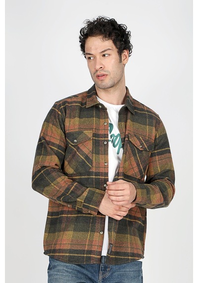 Lee Cooper Erkek Donas Dokuma Uzun Kol Gömlek 241005 Hardal Hardal