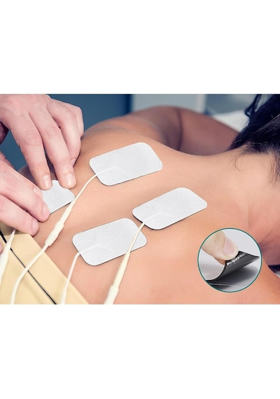 TıpTeknikMarket 5 Paket, 20 Adet Tens Elektrod Pedi 5x9 cm Extra güçlendirilmiş yapışkanlı Kumaş yüzey