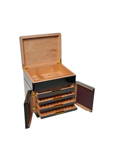 Premiumquality Buenos Siyah-kahverengi Sedir Humidor Puro Kutusu - Trm5008