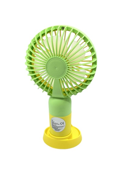Şarjlı Taşınabilir El Pervanesi Masa Üstü Mini Fan Sarı-yeşil