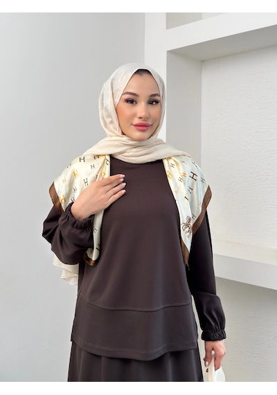 Elite Model Modal Kumaş Kadın Alt Üst Takım Kahverengi