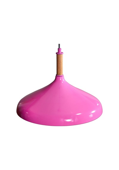 Ufo Tekli Pembe Metal Sarkıt Avize Ahşap Parçalı Mor