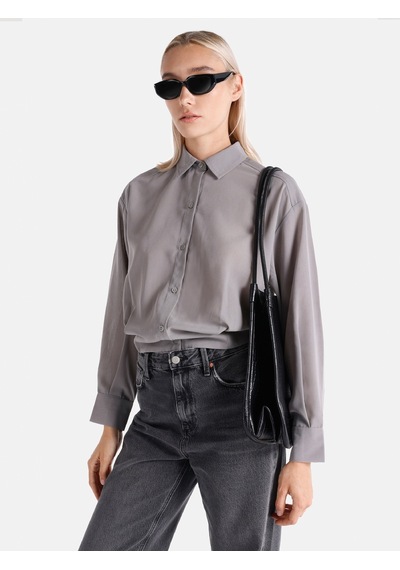 Colin's Colins Regular Fit Gri Kadın Uzun Kol Gömlek Cl1065635 Gri
